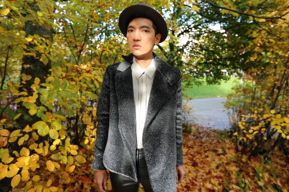 Bryanboy wearing a silver Costume National jacket