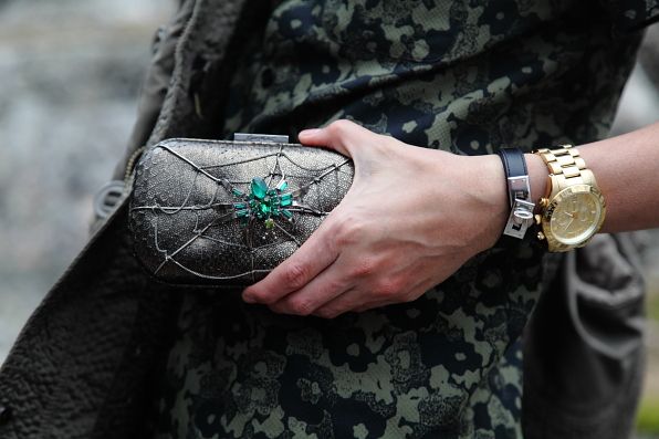 Corto Moltedo bejeweled spider clutch bag
