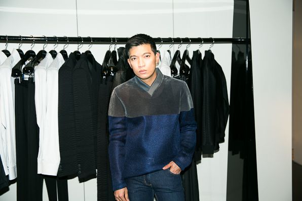 Bryanboy at Emporio Armani flagship boutique on Fifth Avenue