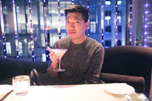 Bryanboy at Armani Ristorante New York having an Armani Martini