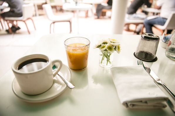 Orange juice and coffee at Condesa DF Hotel Mexico City