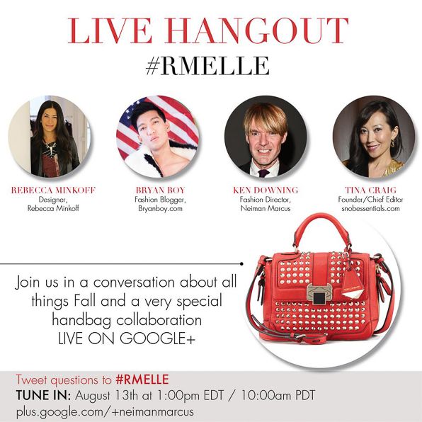 Rebecca Minkoff, Bryanboy, Ken Downing, Tina Craig on Google+ Hangout