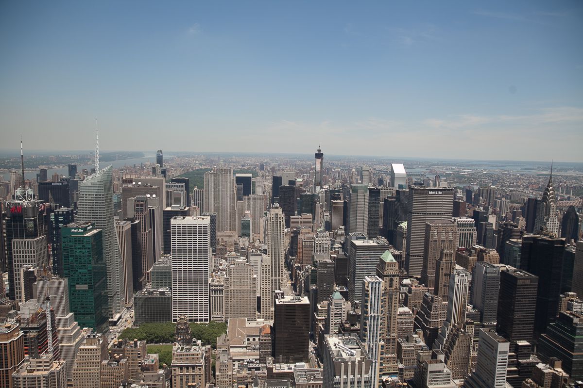 Midtown Manhattan and Uptown, view of New York Skyline from Empire State Building