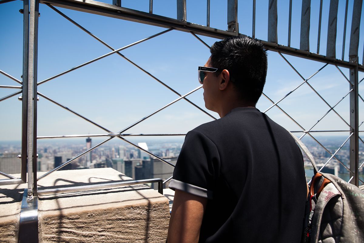 Bryanboy at the viewing deck of the Empire State Building, New York