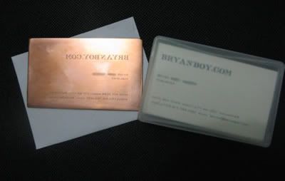 engraved business card