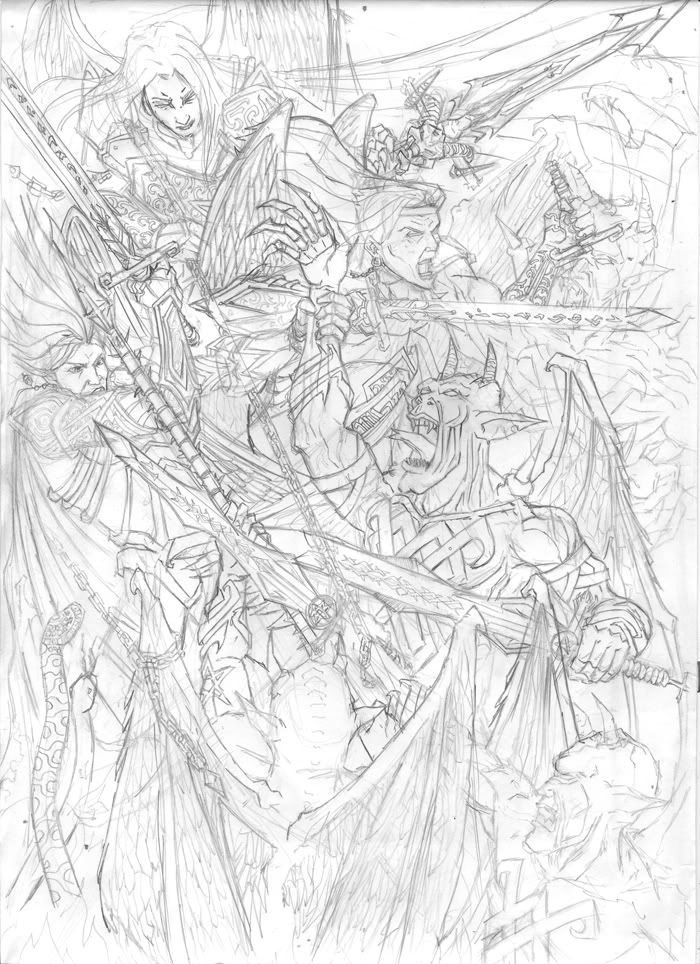 Dibujo) angeles y demonios (Proceso) - Taringa!