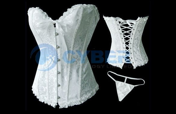 Corset Bustier G String Sexy Lingerie Lace Up Steel Wedding Corset 