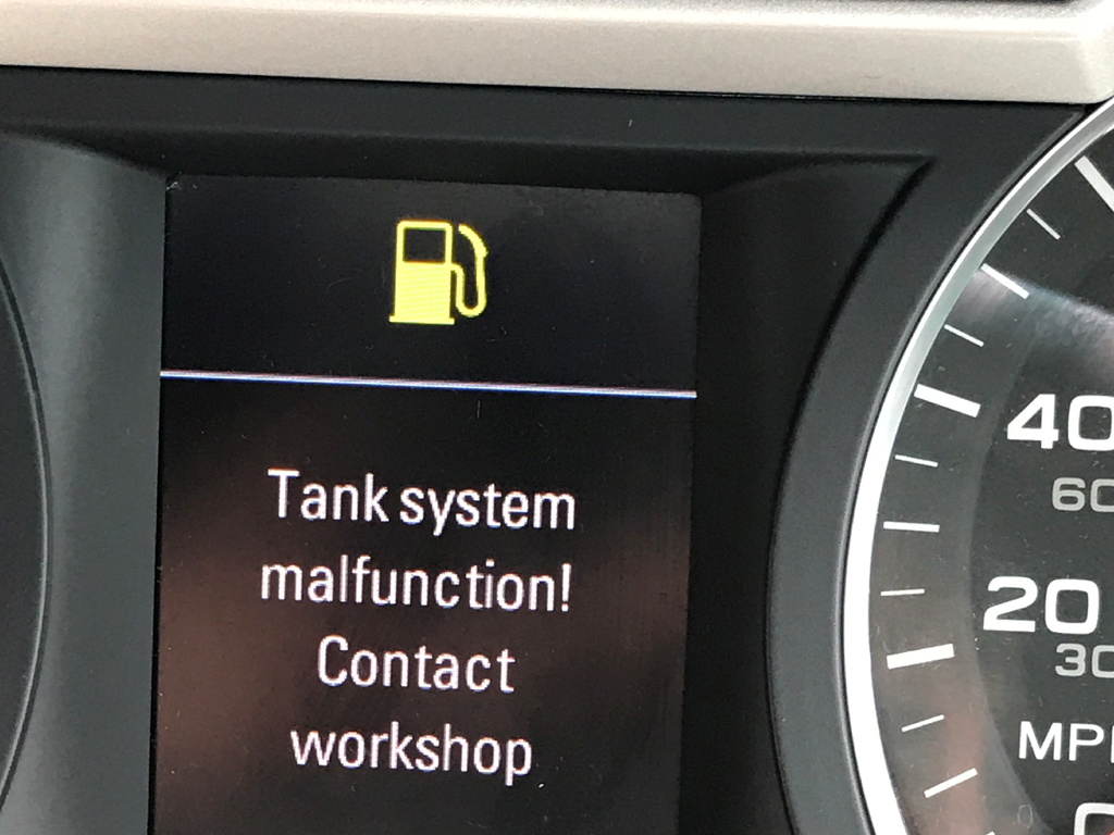 Tank system malfunction! Contact