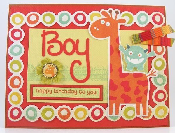 Giraffe Boy Birthday Card