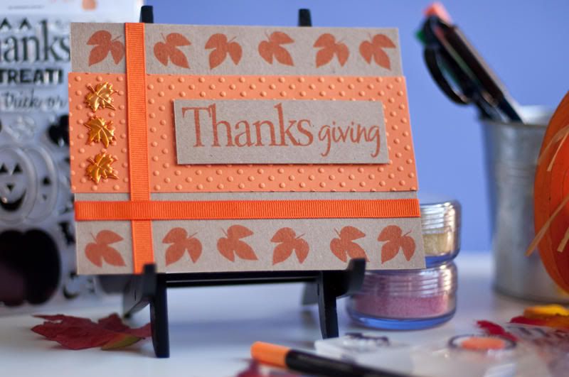October Stamps Of Life/Thanksgiving Leaves Card