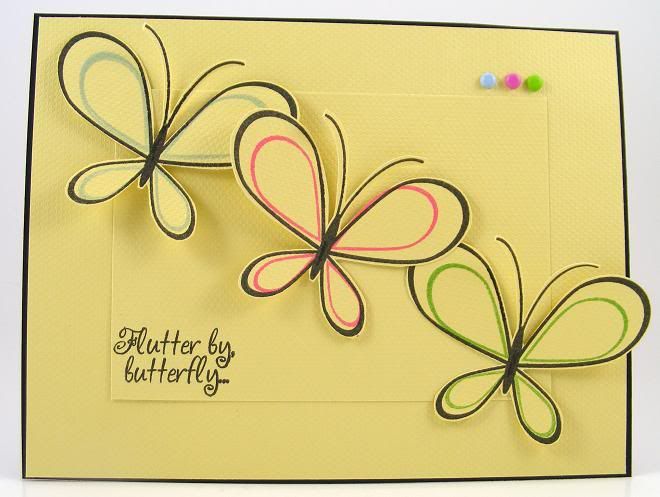 Three Butterflies Card