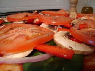 Homemade vegetarian pizza