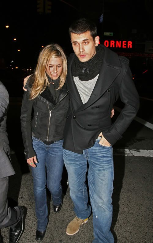 Jennifer Aniston & John Mayer In New York Thursday.  Photo: Splashnewsonline.com