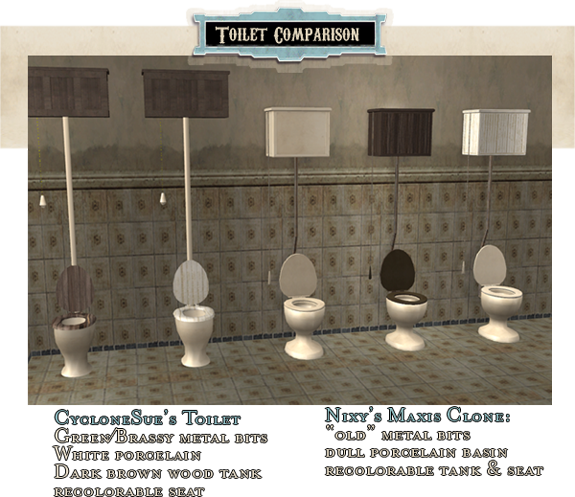 old porcelain - toilet comparison