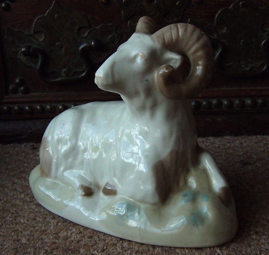 Vintage Early & RARE GORODKUIYA Signed Red Stamp USSR Ram Sheep 