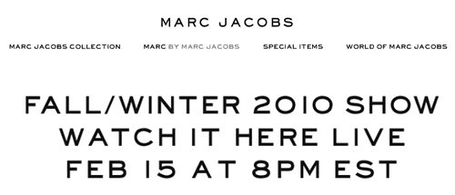 Marc Jacobs show live