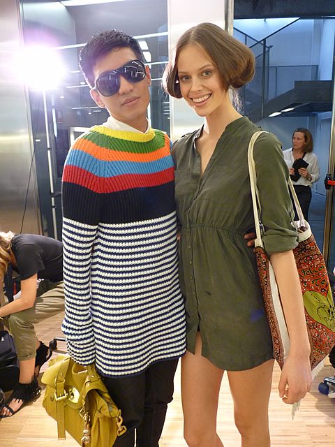 photo of Bryanboy and Jessica Clarke backstage at D&G Spring Summer 2011