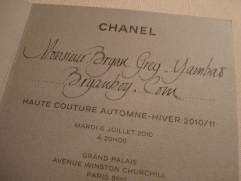 Chanel Haute Couture Invitation