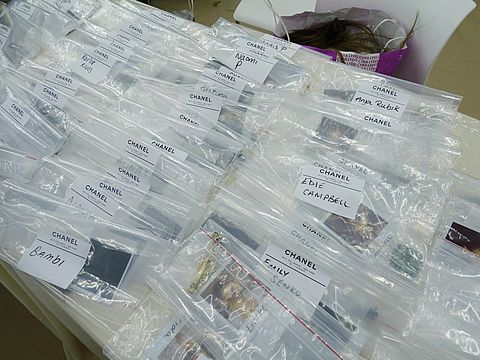 hair accessories backstage at Chanel spring summer 2011