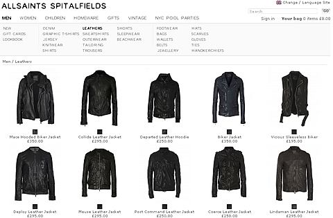 Men's Clothing by All Saints