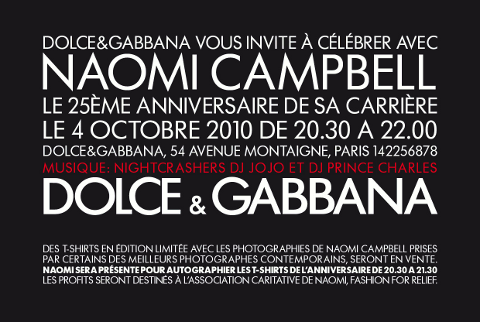 Naomi Campbell at Dolce & Gabbana