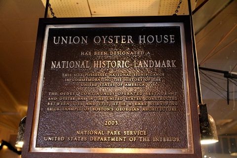 Union Oyster House Boston is a national historic landmark.