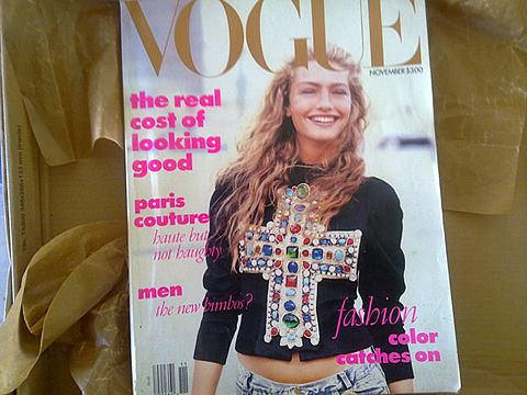 US Vogue November 1988 cover featuring Micaela Bercu