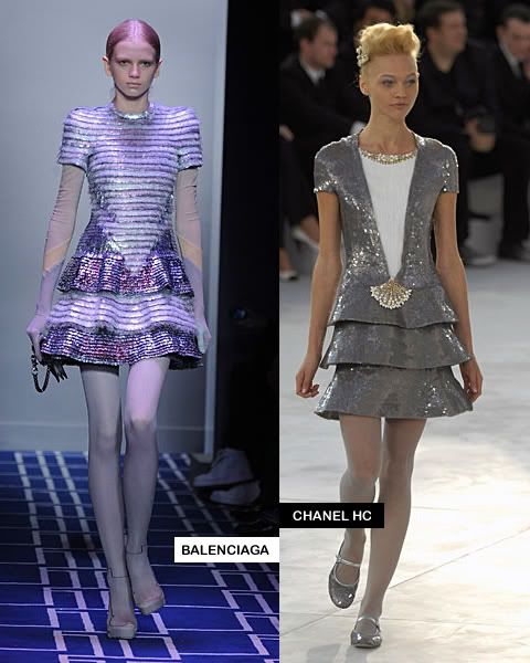 Balenciaga Spring 2009 versus Chanel Haute Couture Spring 2008