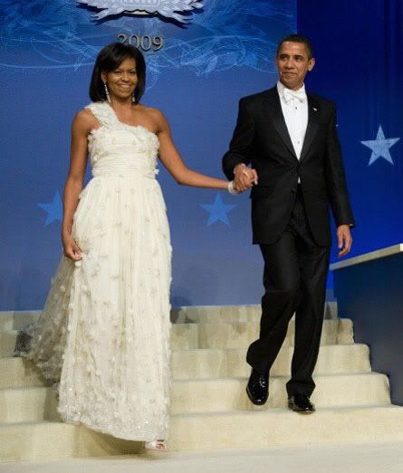 Michelle Obama's Inauguration Ball dress designed by Taiwanese-American designer Jason Wu.