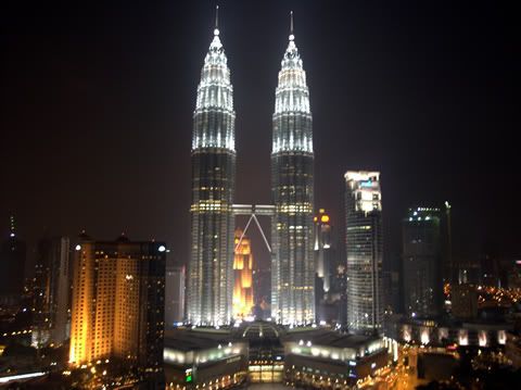 Photo of Petronas Towers at night. Kuala Lumpur, Malasyia