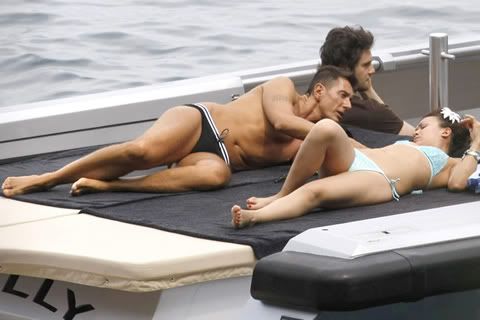 Stefano Gabbana lounging on a yacht in Portofino, Italy.