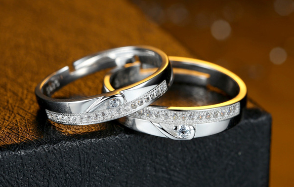 Engrave Name Couple Ring Set A 9108
