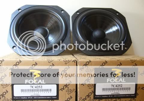 Focal 7 Inch Coated Paper Midbass Woofers. 7C4252 Pair  