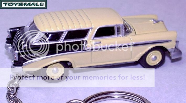 KEY CHAIN 56/1955/1956/1957 YELLOW BLACK CHEVY NOMAD PORTE CLE 