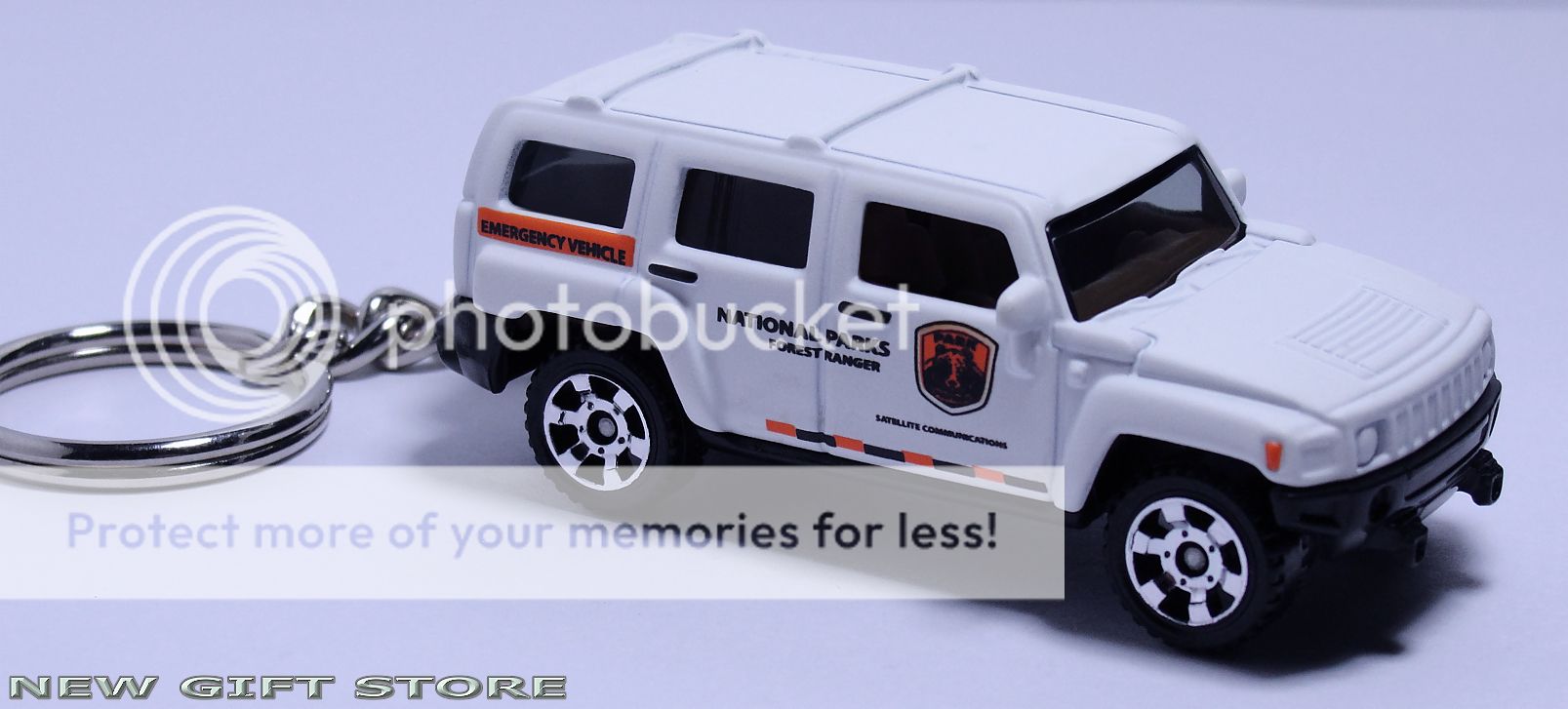 KEYCHAIN WHITE HUMMER H3 RANGER RESCUE TRUCK PORTE CLE LLAVERO 