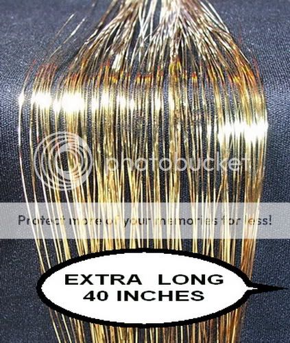 40 120 STRAND ,SHINY YELLOW SILK HAIR TINSEL,LONG #L 7  