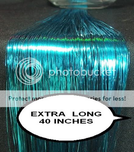 240 STRAND 40SHINY TURQUOISE BLUE SILK HAIR TINSEL#L10  