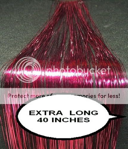 40 120 STRAND, SHINY PINK HAIR TINSEL SILK #L11  