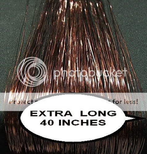 120 STRAND, 40SHINY BROWN SILK HAIR TINSEL,# L 17(5+1)  