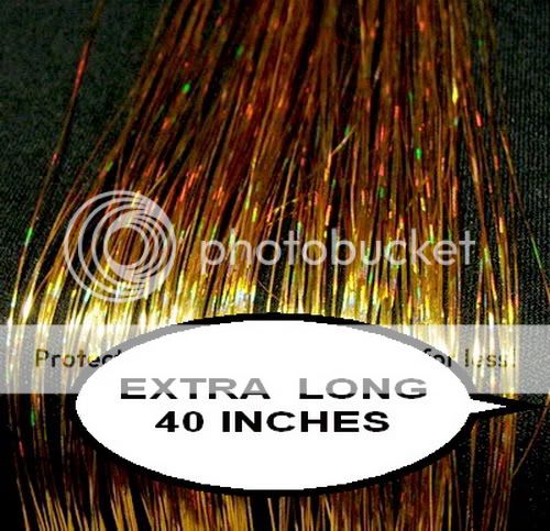 240 STRANDS, 40SPARKLE GOLD SILK HAIR TINSEL,LONG # L1  