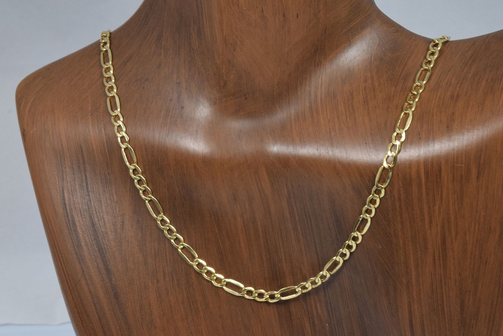 3 5mm Solid 14K Yellow Gold Figaro Chain Necklace Brand Pgda 20in 3 5mm ...